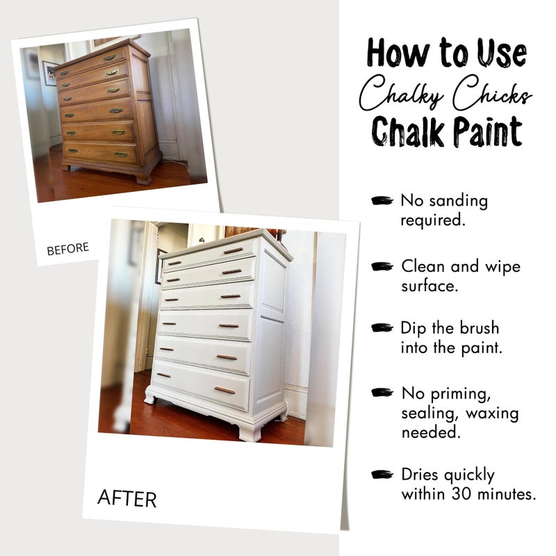 Chalky Chicks All-in-One Chalk Paint for Furniture or Cabinet - 16 Fl Oz - Matte Finish Tuscany (Yellow) for Metal, Wood Furniture Paint - No Sanding All-in-One for Home Decor & Crafts, USA Made - Image 5